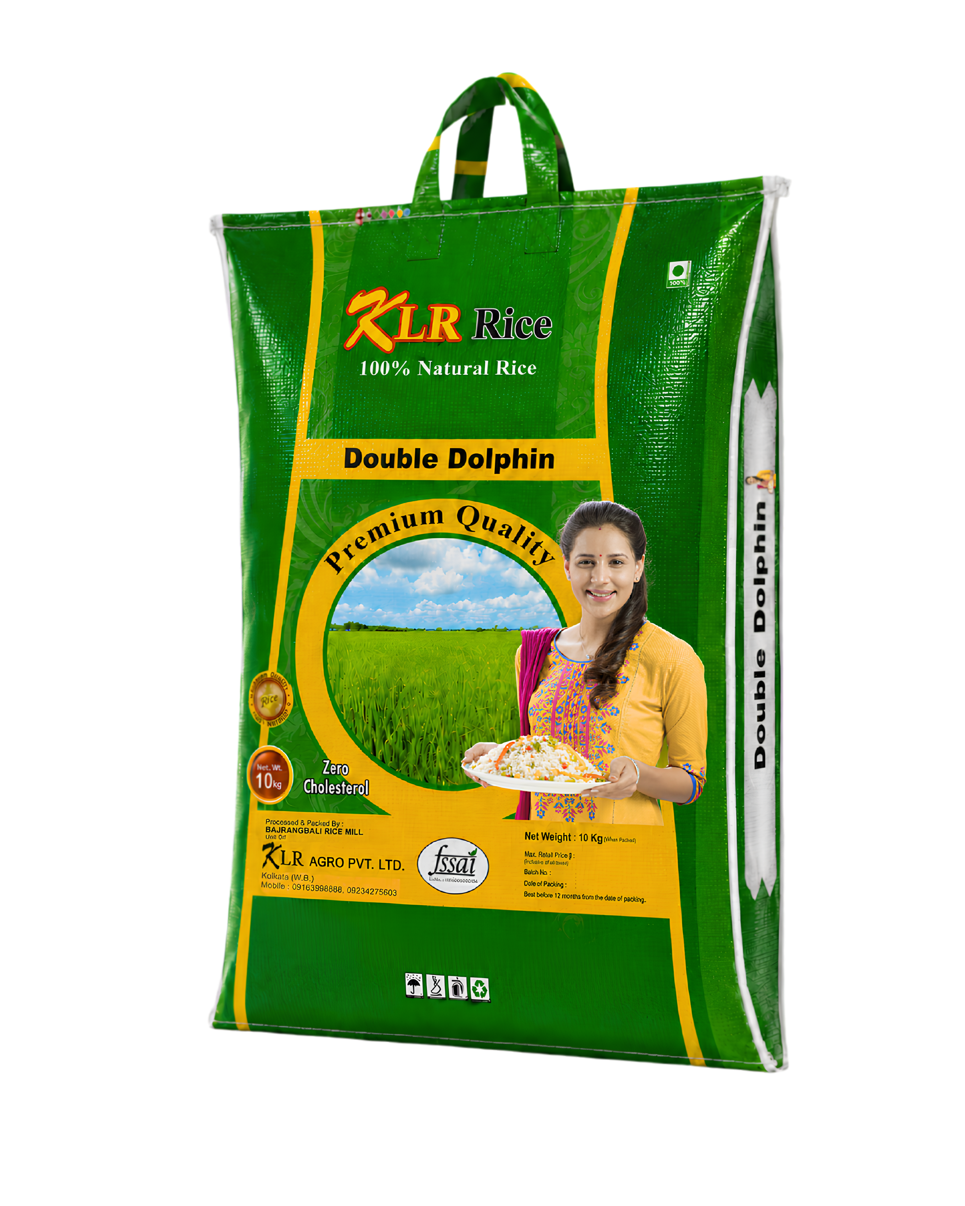 KLR Banskathi Rice - Double Dolphin | 100% Natural Premium Quality Banskathi Rice | Zero Cholesterol, No Added Preservatives | 10 kg Bag