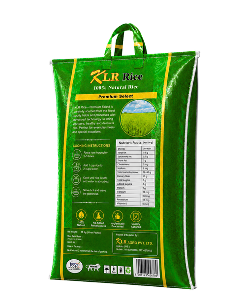 KLR Banskathi Rice - Double Dolphin | 100% Natural Premium Quality Banskathi Rice | Zero Cholesterol, No Added Preservatives | 10 kg Bag